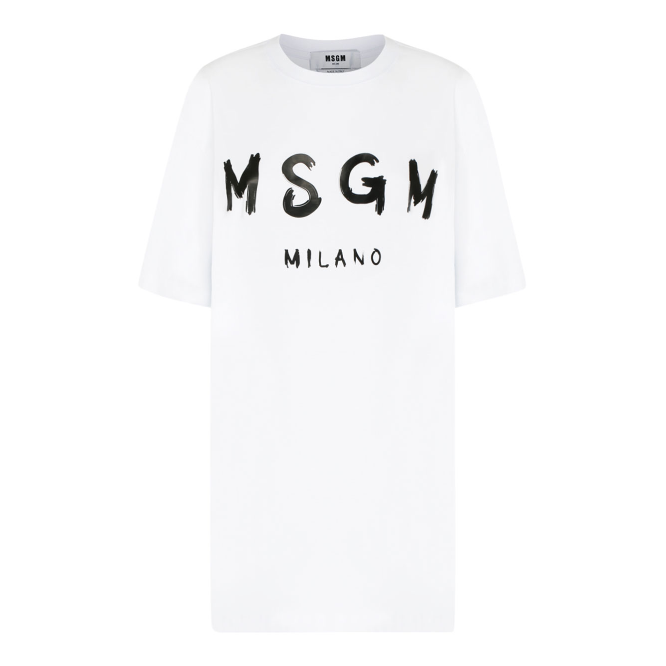 MSGM 화이트 로고 프린트 티셔츠